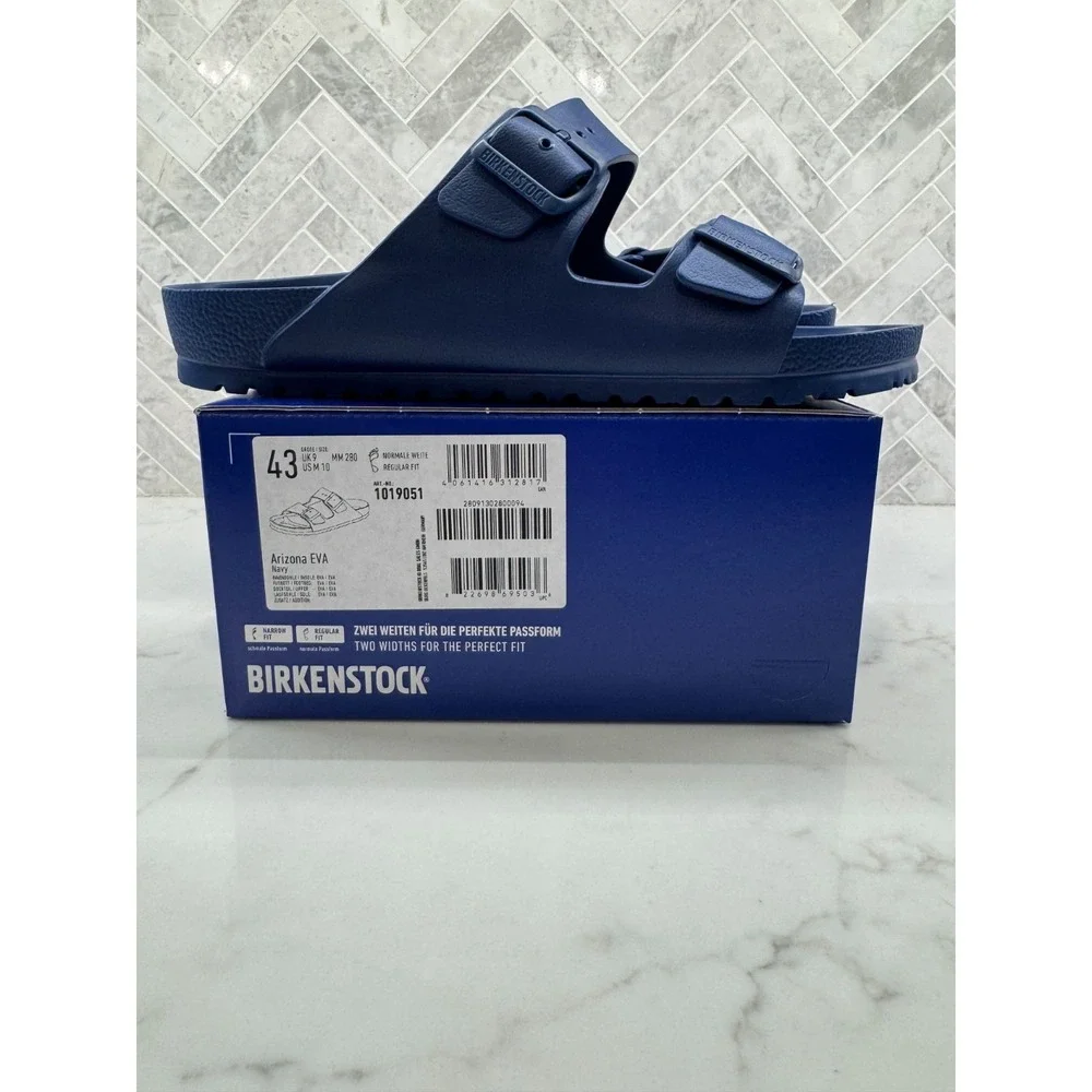 Birkenstock Arizona Essentials EVA Sandals Mens 10 43 Navy Blue Slip On Slides